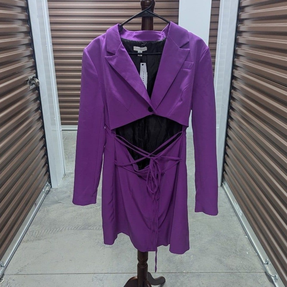 Barbiecore Topshop Purple Cutout Blazer Mini Dress NWT 12 Y2K Cocktail Party